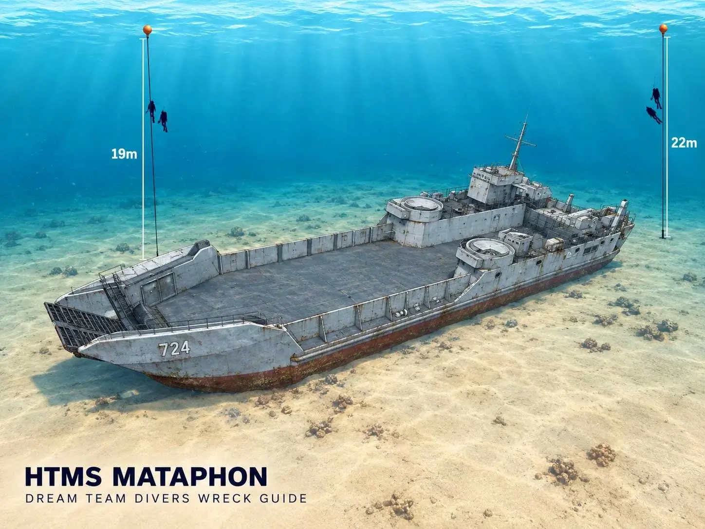 HTMS Mataphon wreck dive site in Pattaya